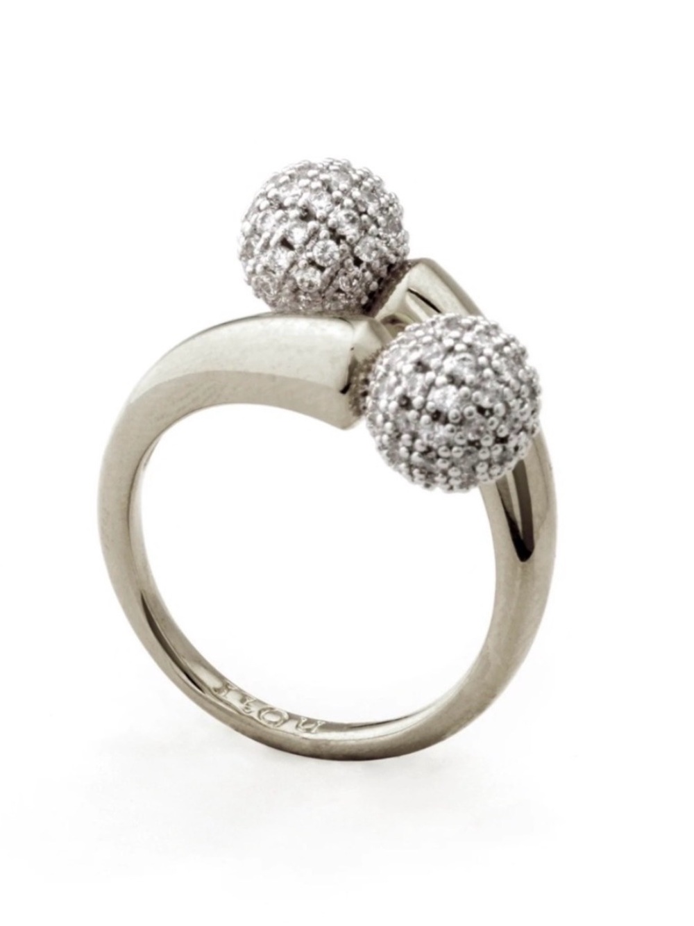 NWT nOir Jewelry Silver Dee Pave Ring Size 7